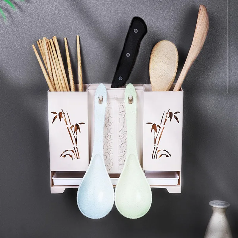 High Quality Wall-mounted Chopsticks Storage Box Knife Holder Kitchen Spoon Chopsticks Drain Cage Plastic Chopsticks Tube
High Quality Wall-mounted Chopsticks Storage Box Knife Holder Kitchen Spoon Chopsticks Drain Cage Plastic Chopsticks Tube