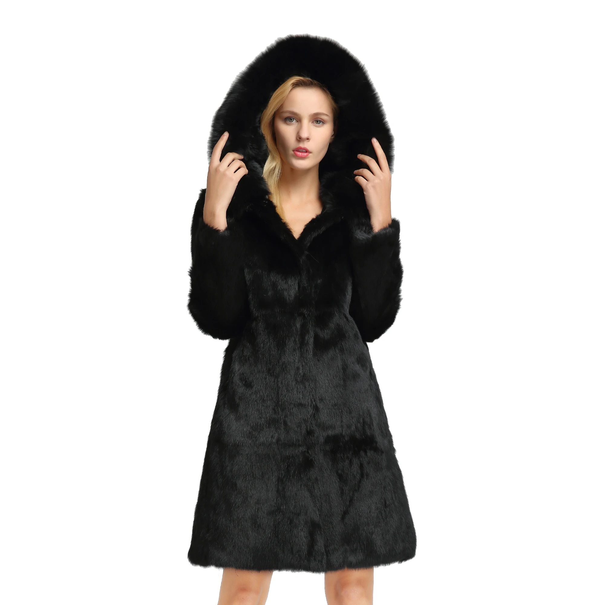 Womens Coats Real Rabbit Fur Coat with Fox Hood Winter Coat Women Jacket Female Outwear Fur Story FS151254
Womens Coats Real Rabbit Fur Coat with Fox Hood Winter Coat Women Jacket Female Outwear Fur Story FS151254