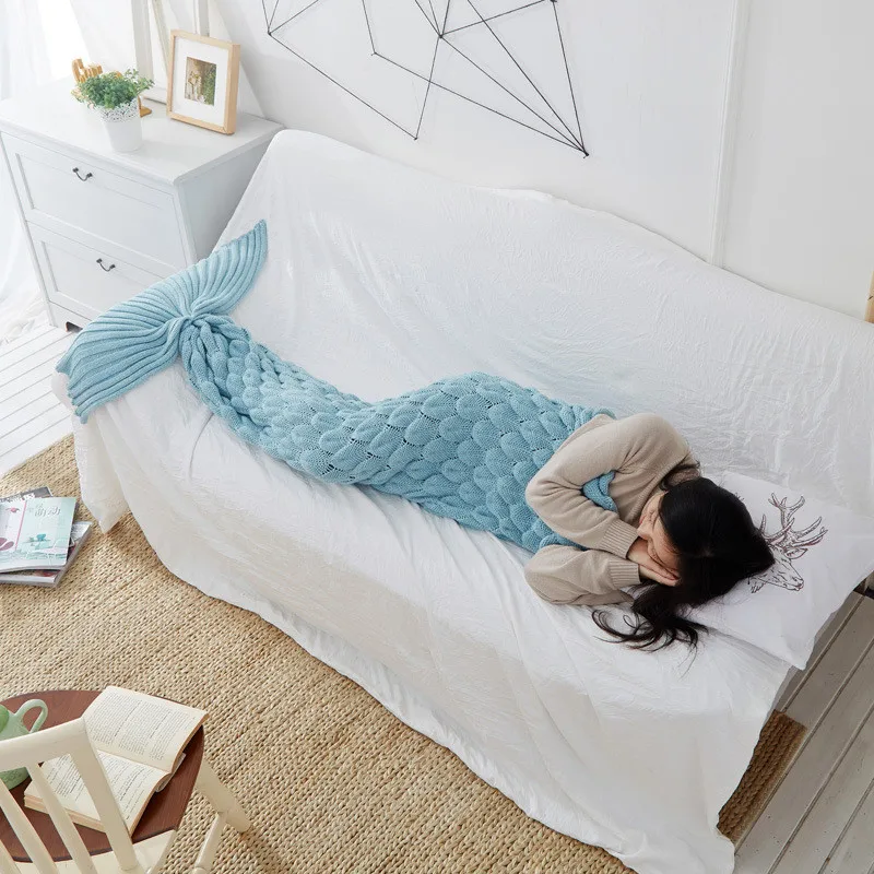 Colorful Mermaid Tail Blanket Crochet Mermaid Blanket year-round adult super soft sleep knitting blanket
Colorful Mermaid Tail Blanket Crochet Mermaid Blanket year-round adult super soft sleep knitting blanket