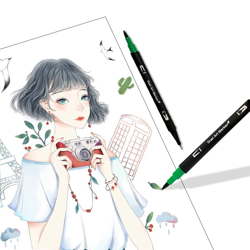 Watercolor Pen Brush Markers Dual Tip Fineliner Drawing for Coloring Art Markers 12 24 36 48 60 72 100 120 Colors Pens Set
Watercolor Pen Brush Markers Dual Tip Fineliner Drawing for Coloring Art Markers 12 24 36 48 60 72 100 120 Colors Pens Set