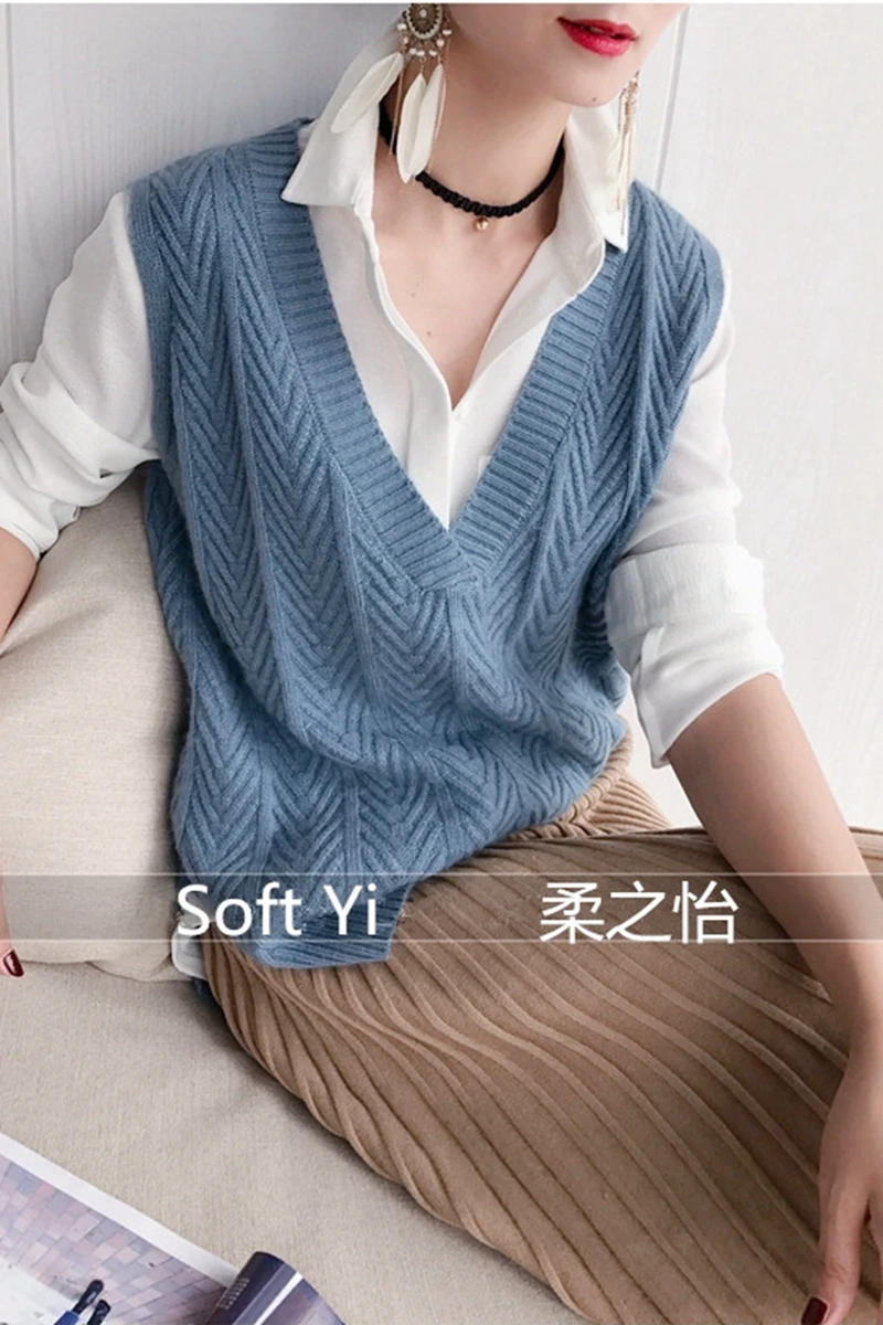 Europe and the United States autumn and winter new V-Neck Sweater Vest women's sleeveless sweater Pullover Vest Large Shoulder
Europe and the United States autumn and winter new V-Neck Sweater Vest women's sleeveless sweater Pullover Vest Large Shoulder