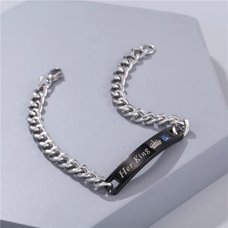 Her King Queen Exquisite Micro-Inlaid Zircon Bracelet for Men and Women 100% Stainless Steel Fine Jewelry Valentine's Day Gifts
Her King Queen Exquisite Micro-Inlaid Zircon Bracelet for Men and Women 100% Stainless Steel Fine Jewelry Valentine's Day Gifts