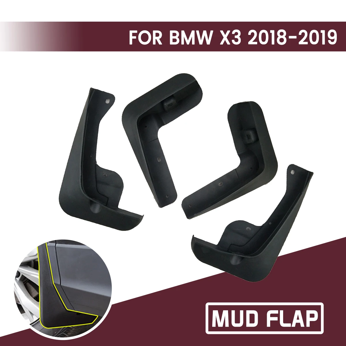 For BMW X3 2018-2019 Car Front Rear Car Mudguards Fender Flares Mud Guard Flap Anti Splash Mudflaps Soft Good Tenacity
For BMW X3 2018-2019 Car Front Rear Car Mudguards Fender Flares Mud Guard Flap Anti Splash Mudflaps Soft Good Tenacity