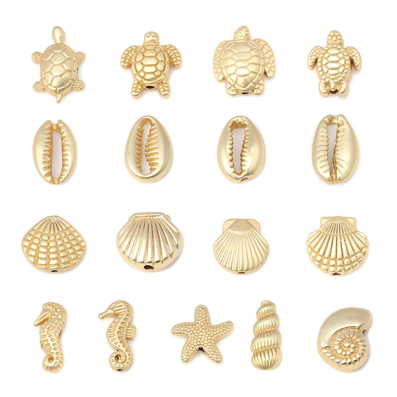 10 PCs Ocean Jewelry Beads Zinc Alloy Sea Turtle Conch Star Fish Animal Matt Gold Color Accessories for DIY Jewelry
10 PCs Ocean Jewelry Beads Zinc Alloy Sea Turtle Conch Star Fish Animal Matt Gold Color Accessories for DIY Jewelry