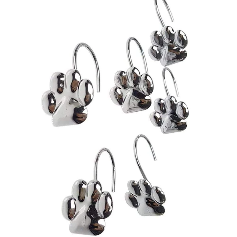 12Pcs Set Cat Footprint Decorative Shower Curtain Hooks Rust Proof Rings Hangers Home Bathroom Decorative Polished Chrome for Ro
12Pcs Set Cat Footprint Decorative Shower Curtain Hooks Rust Proof Rings Hangers Home Bathroom Decorative Polished Chrome for Ro