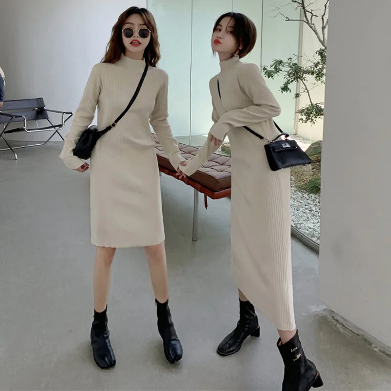 2021 Autumn Korean Style Short And Long Over-the-knee Knitted Dress Women's Half Turtleneck Base Sweater Long Woolen Rac
2021 Autumn Korean Style Short And Long Over-the-knee Knitted Dress Women's Half Turtleneck Base Sweater Long Woolen Rac