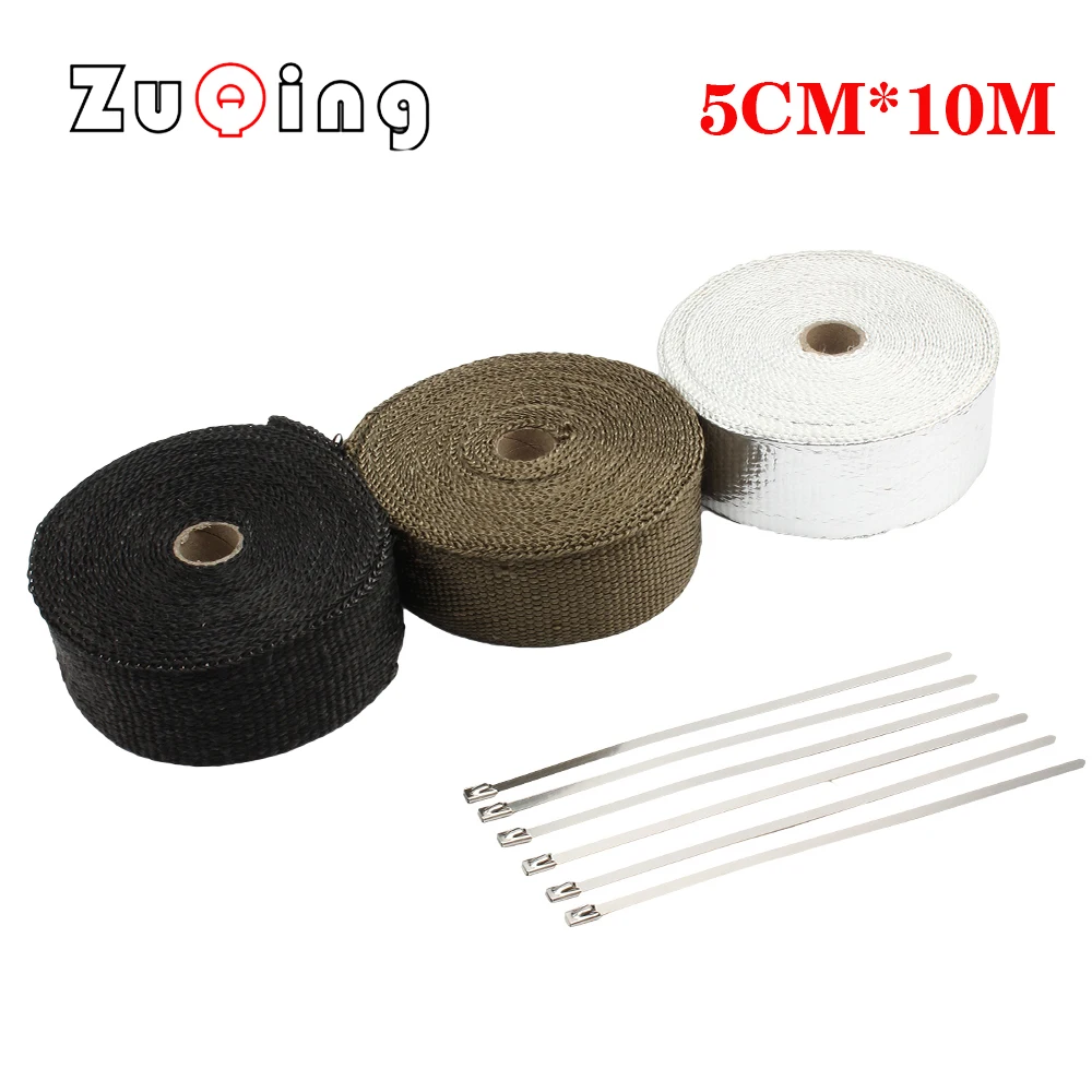 Motorcycle Exhaust Heat Wrap Thermal Tape Fiberglass Heat Wrap Manifold Insulation Roll Resistant with Stainless Ties 5cm*10M
Motorcycle Exhaust Heat Wrap Thermal Tape Fiberglass Heat Wrap Manifold Insulation Roll Resistant with Stainless Ties 5cm*10M