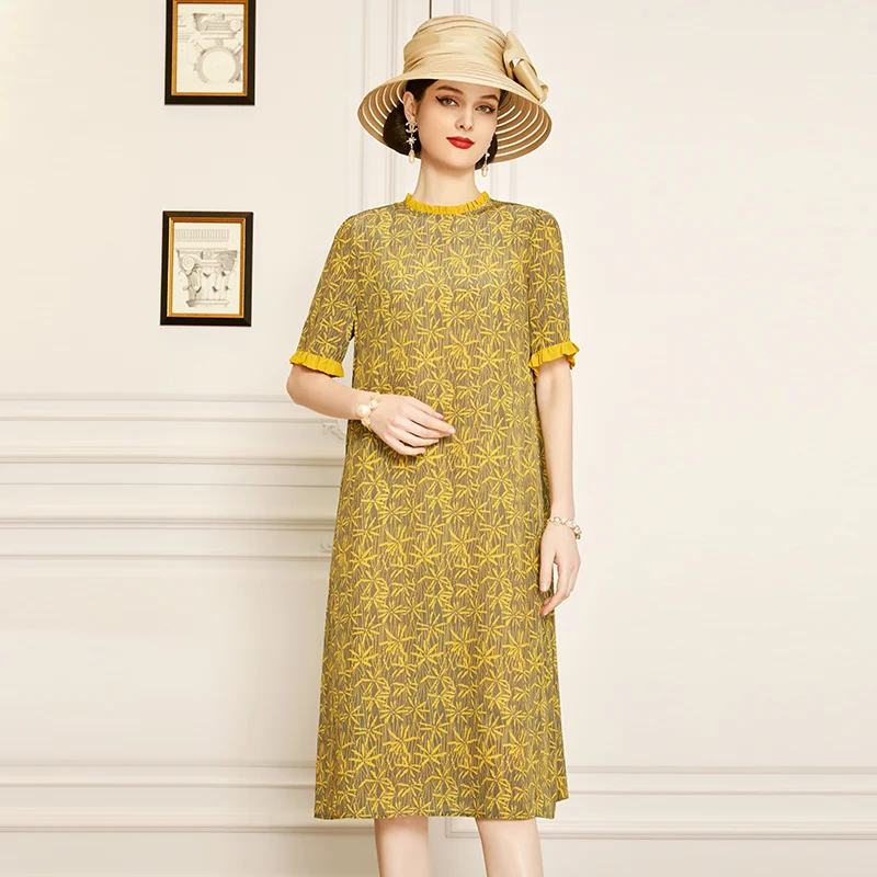 SHZQ Yellow Fungus Edge Silk Dress 2021 New Summer Loose Foreign Style Fashion Mulberry Silk Skirt
SHZQ Yellow Fungus Edge Silk Dress 2021 New Summer Loose Foreign Style Fashion Mulberry Silk Skirt