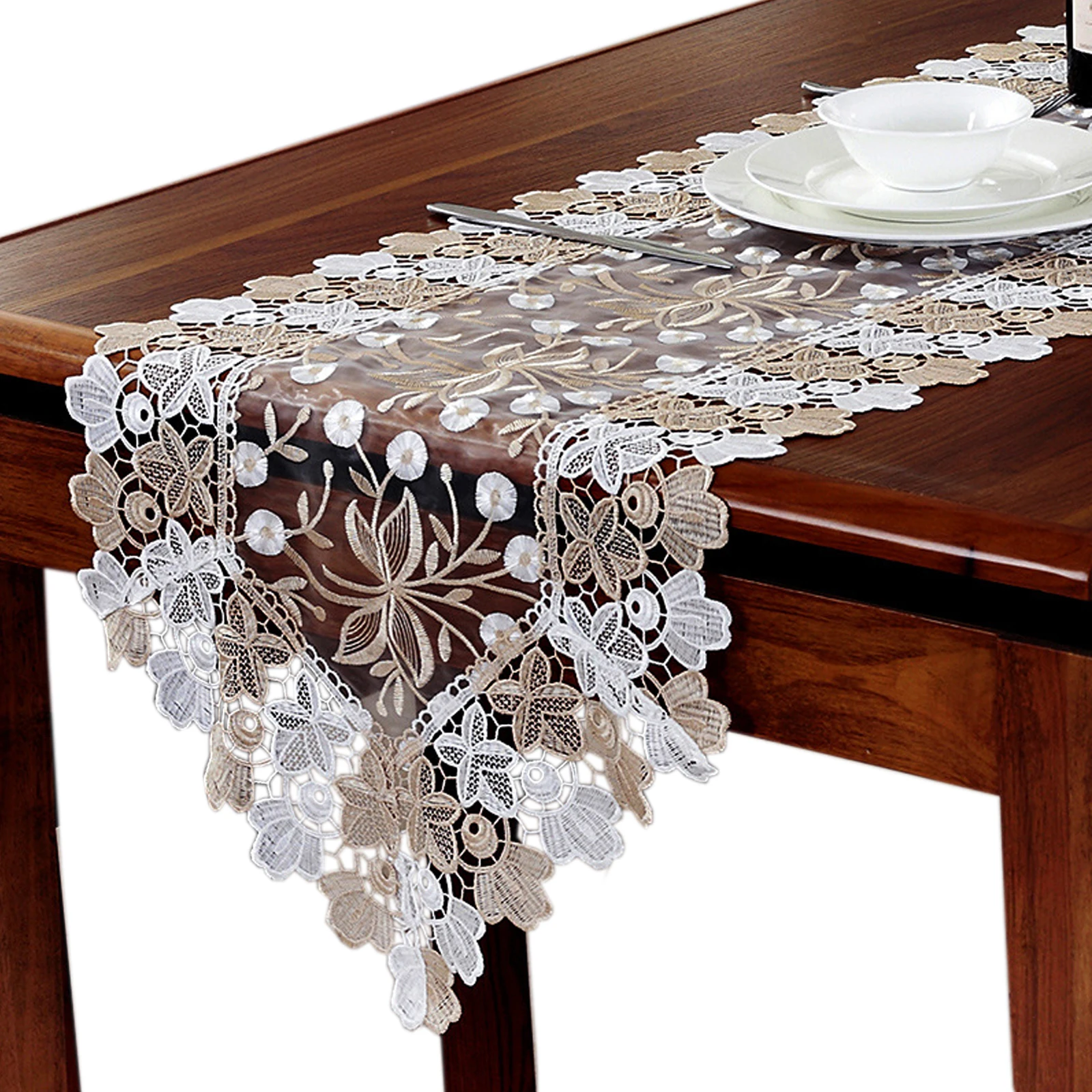 European Table Runner Elegant Double Side Embroidered Tea Table TV Tablecloth Lace Fabric Table Flag Shoe Cabinet Dust Cover
European Table Runner Elegant Double Side Embroidered Tea Table TV Tablecloth Lace Fabric Table Flag Shoe Cabinet Dust Cover