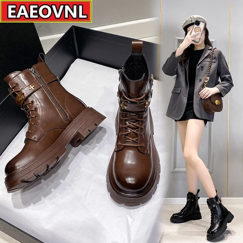 2021 Spring and Autumn New Women's British Style Ankle Boots Versatile Platform Martin Boots Women's High Short Tube Single Boot
2021 Spring and Autumn New Women's British Style Ankle Boots Versatile Platform Martin Boots Women's High Short Tube Single Boot