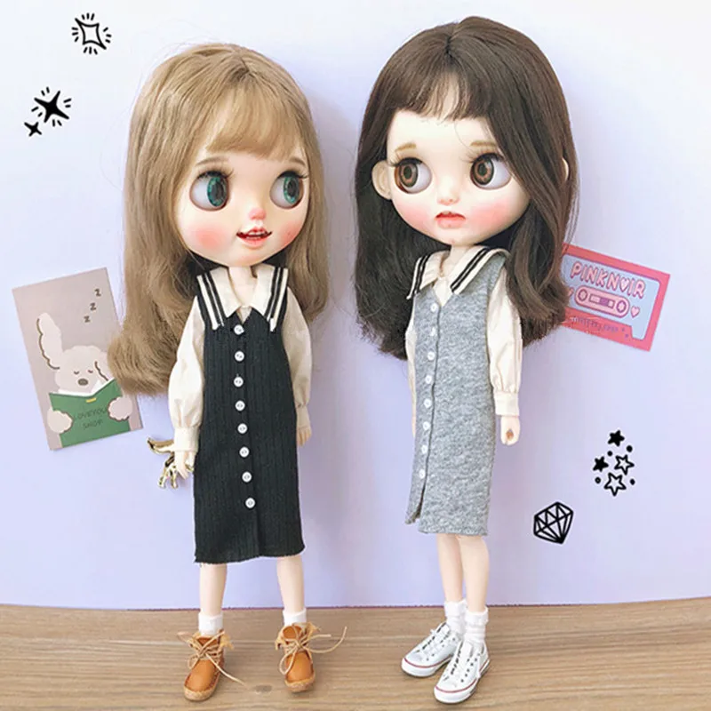 Blyth кардиган кукла белая рубашка Озон свитер платье 1/6 кукольная одежда (подходит