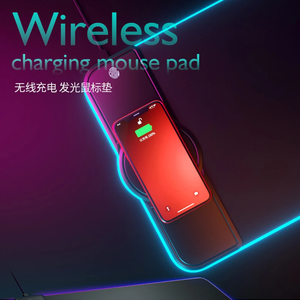 USB 10W RGB Game Mouse Pad Mobile Phone Wireless Charging Qi Keyboard Mat
USB 10W RGB Game Mouse Pad Mobile Phone Wireless Charging Qi Keyboard Mat