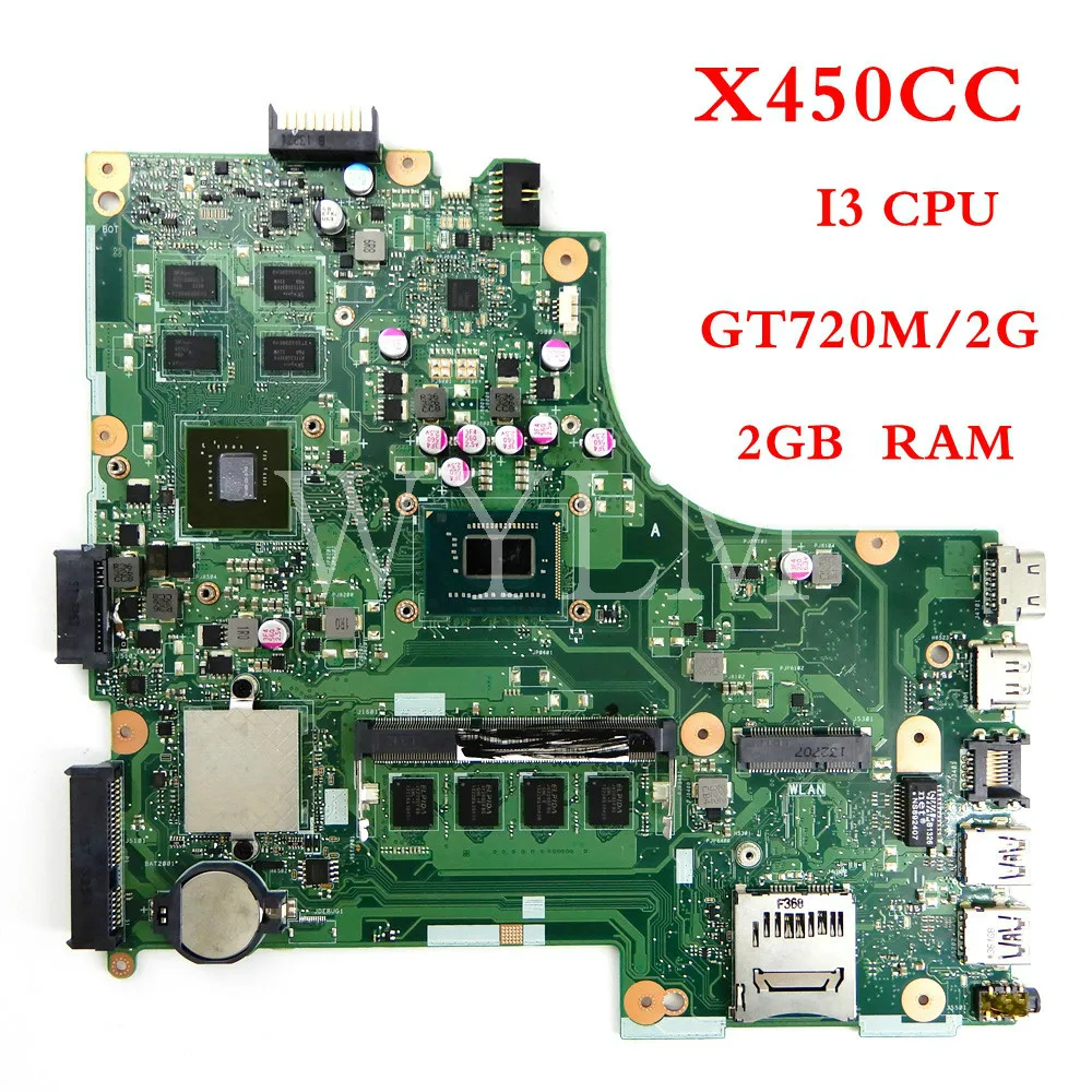 X450CC motherboard 2GB RAM I3 CPU GT720M/2G mainboard For ASUS X450CC X450C Y481C X450 Laptop motherboard Tested
X450CC motherboard 2GB RAM I3 CPU GT720M/2G mainboard For ASUS X450CC X450C Y481C X450 Laptop motherboard Tested