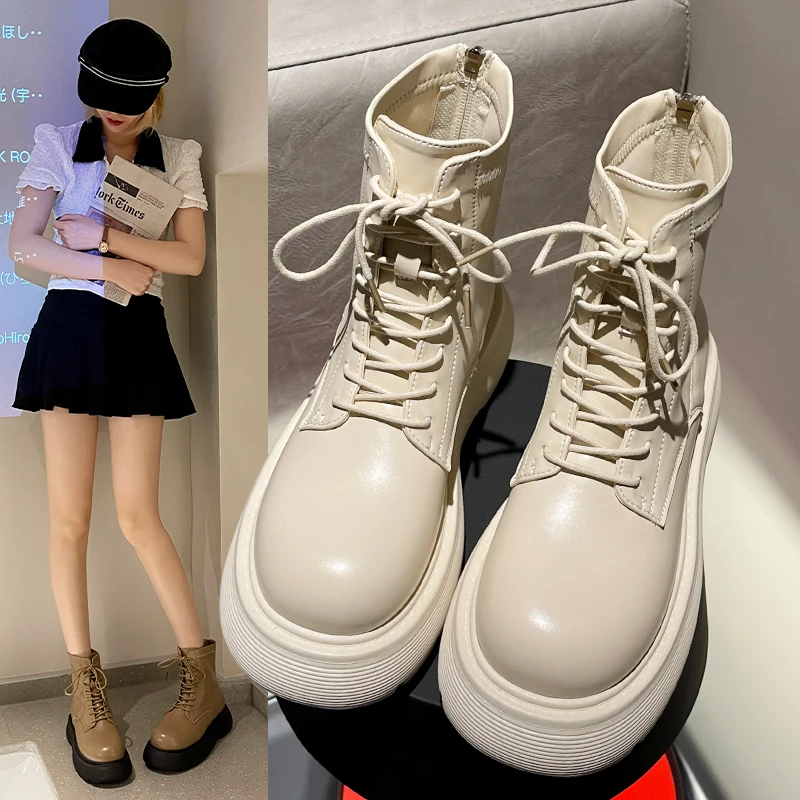 Black Platform Ankle Boots For Women Chelsea Soft Sole Ladies Round Chunky Lace-up Winter Female Platform Shoes 2021 Fashion
Black Platform Ankle Boots For Women Chelsea Soft Sole Ladies Round Chunky Lace-up Winter Female Platform Shoes 2021 Fashion