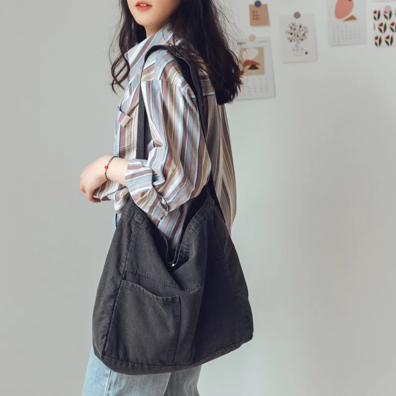 Denim Shopping Bag Large Capacity Messenger Bag Female New Fashion Net Red Denim Canvas Bag Versatile Class Bag Tote Bag
Denim Shopping Bag Large Capacity Messenger Bag Female New Fashion Net Red Denim Canvas Bag Versatile Class Bag Tote Bag