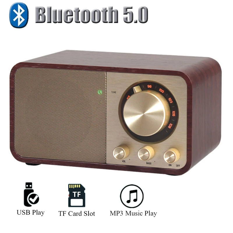 Портативный Ретро Радио Bluetooth 5.0 динамик MP3 музыкальный плеер с независимой басовой регулировкой Ручка Поддержка USB/AUX/TF карта воспроизведен...
Портативный Ретро Радио Bluetooth 5.0 динамик MP3 музыкальный плеер с независимой басовой регулировкой Ручка Поддержка USB/AUX/TF карта воспроизведен...