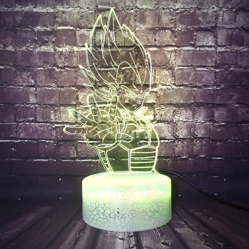 Настольная лампа с трещинами серия Dragon Ball Saiyan Wukong 7 цветов светодиодный