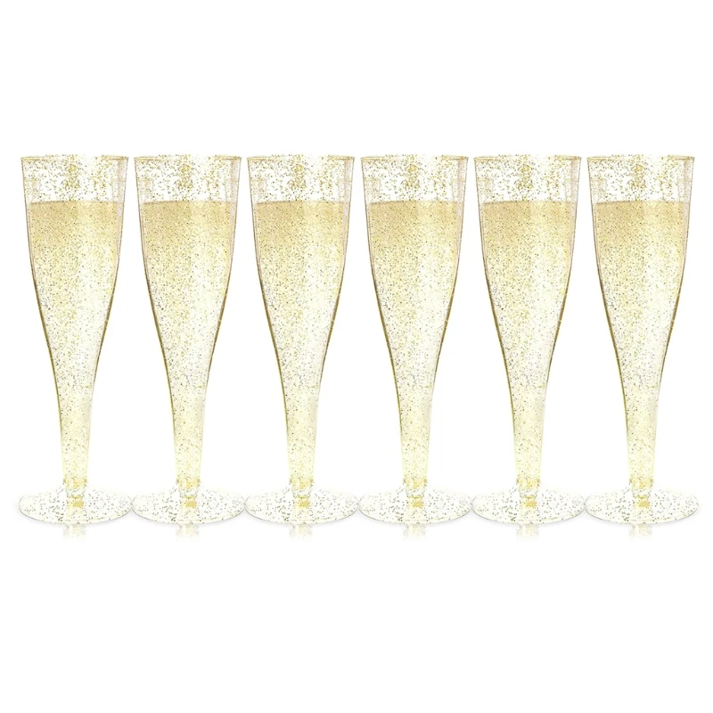 Plastic Champagne Flutes Disposable Golden Glitter Plastic Champagne Glasses for Parties Glitter Transparent Plastic Cup
Plastic Champagne Flutes Disposable Golden Glitter Plastic Champagne Glasses for Parties Glitter Transparent Plastic Cup