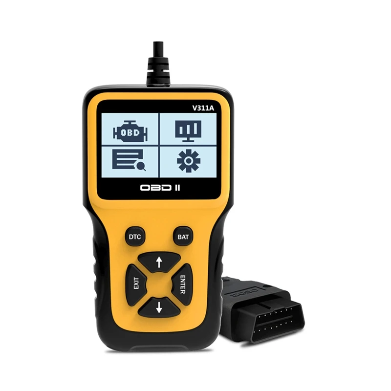 Автомобильный диагностический сканер V311A OBD II, считыватель кодов неисправностей для всех автомобилей, совместимых с OBD II, 1996 и новее
Автомобильный диагностический сканер V311A OBD II, считыватель кодов неисправностей для всех автомобилей, совместимых с OBD II, 1996 и новее
