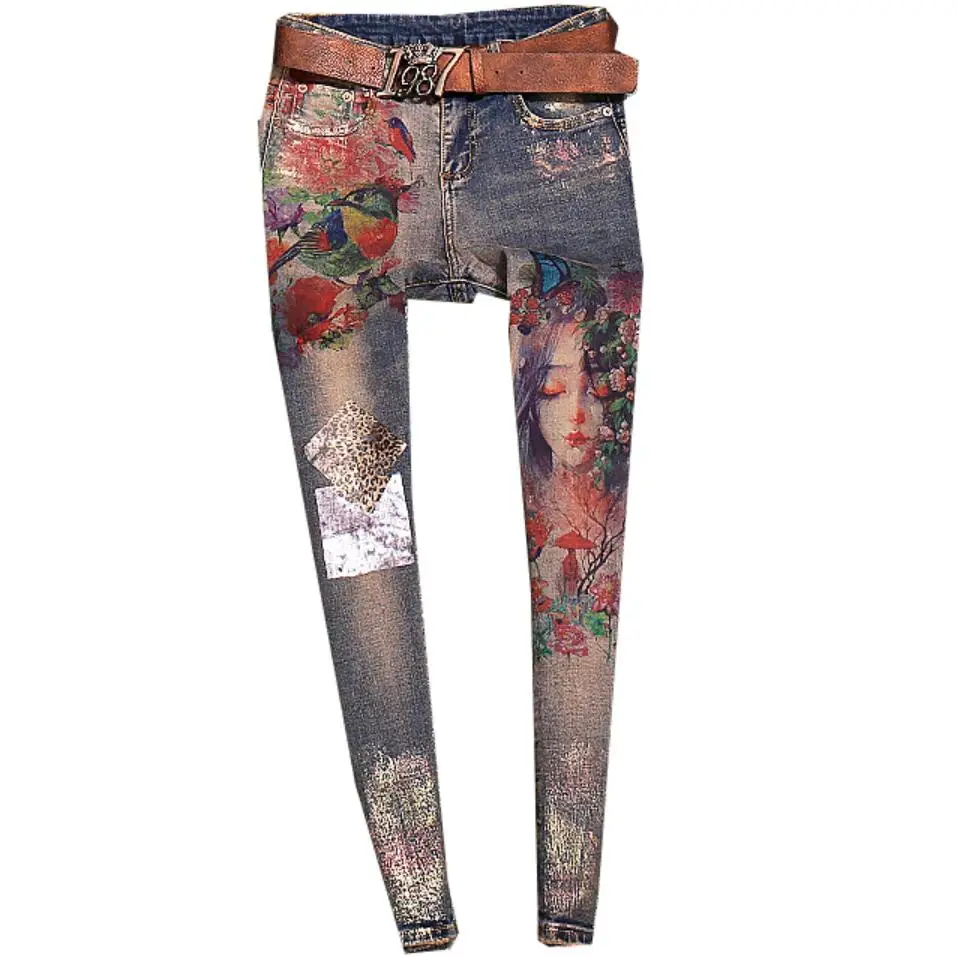 2022 spring high Waist Retro Painted jeans women high waist Feet Hot Stamping skinny pencil jeans
2022 spring high Waist Retro Painted jeans women high waist Feet Hot Stamping skinny pencil jeans