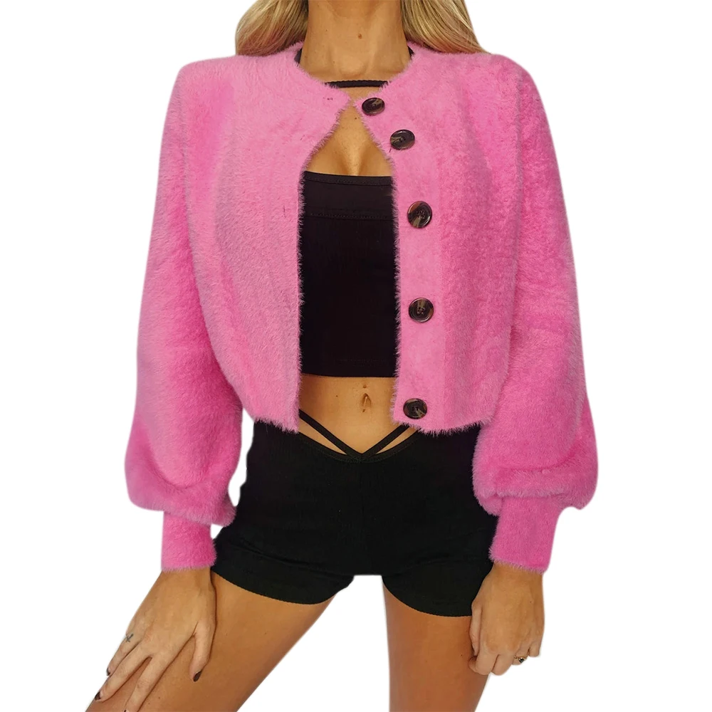 Autumn Solid Color Women Knitting Coats Single Breasted Short Cardigan O-Neck Long Sleeve Streetwear Sexy Girls Woman Sweaters
Autumn Solid Color Women Knitting Coats Single Breasted Short Cardigan O-Neck Long Sleeve Streetwear Sexy Girls Woman Sweaters