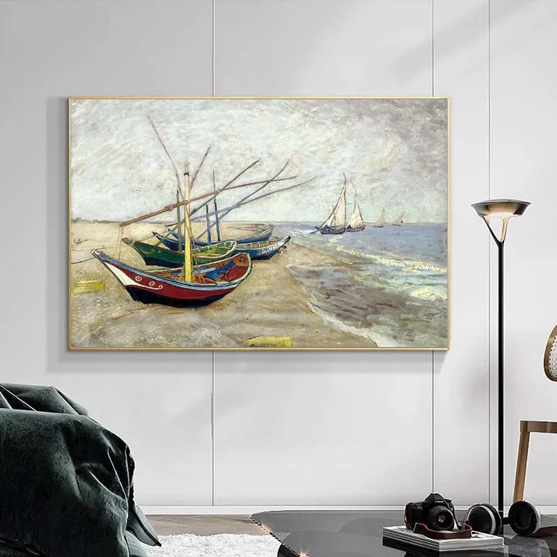 Van Gogh Fishing Boats on the Beach at Saintes-Maries Wall Art Canvas Painting Impressionist Famous Canvas Art Prints Home Decor
Van Gogh Fishing Boats on the Beach at Saintes-Maries Wall Art Canvas Painting Impressionist Famous Canvas Art Prints Home Decor