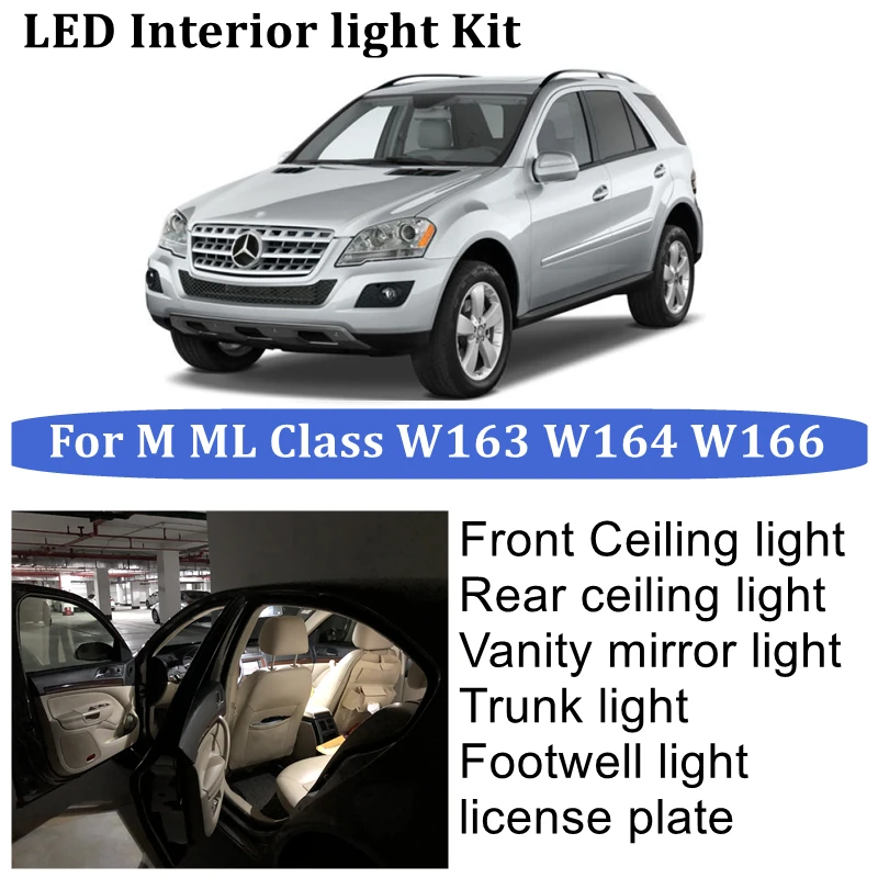 Car Canbus LED Bulb For Mercedes Benz MB M ML Class W163 W164 W166 ML350 ML320 ML500 ML400 Interior Dome Door Foot Light Kit
Car Canbus LED Bulb For Mercedes Benz MB M ML Class W163 W164 W166 ML350 ML320 ML500 ML400 Interior Dome Door Foot Light Kit