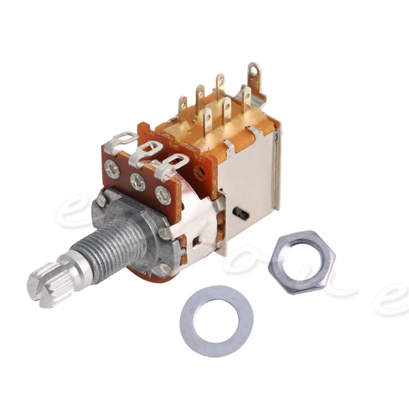 A500K Potentiometer Push Pull Switch Splined DPDT Pot Shaft18mm Electric Guitar Tone Volume Parts 875D
A500K Potentiometer Push Pull Switch Splined DPDT Pot Shaft18mm Electric Guitar Tone Volume Parts 875D