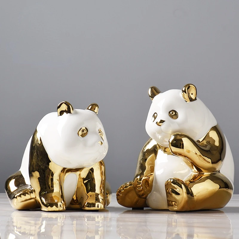 Modern Simplicity Golden Panda Figurines Home Deco Nordic Sculpture Animal Panda Ceramic Decoration Accessories for Living Room
Modern Simplicity Golden Panda Figurines Home Deco Nordic Sculpture Animal Panda Ceramic Decoration Accessories for Living Room