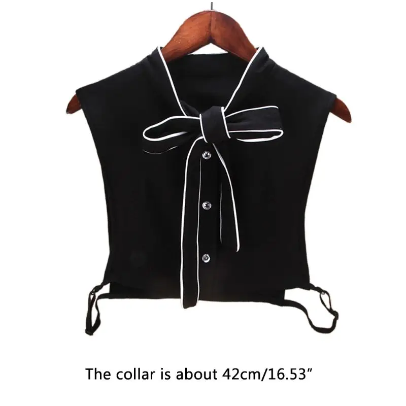 New Female Elegant White Edge Ribbon Bow Tie False Fake Stand Collar Button Down Commuting Lady Detachable Half-Shirt Blouse
New Female Elegant White Edge Ribbon Bow Tie False Fake Stand Collar Button Down Commuting Lady Detachable Half-Shirt Blouse