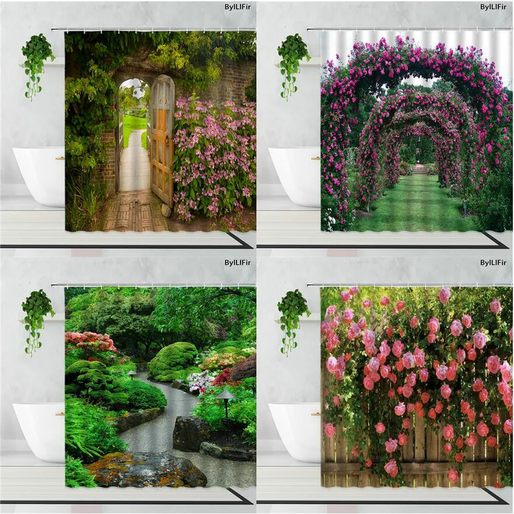 Flowers Pastoral Retro Wooden Door Shower Curtains Beautiful Green Plant Rose Garden Art Background Bathroom Curtain Home Decor
Flowers Pastoral Retro Wooden Door Shower Curtains Beautiful Green Plant Rose Garden Art Background Bathroom Curtain Home Decor