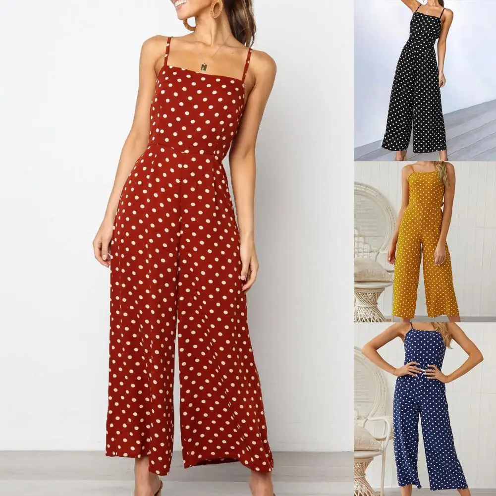Sexy Bodysuits Women Ladies Jumpsuit Sling High Waist Sweet Women Polka Dot Print Romper Summer Wide Leg Pants Lady Playsuit
Sexy Bodysuits Women Ladies Jumpsuit Sling High Waist Sweet Women Polka Dot Print Romper Summer Wide Leg Pants Lady Playsuit