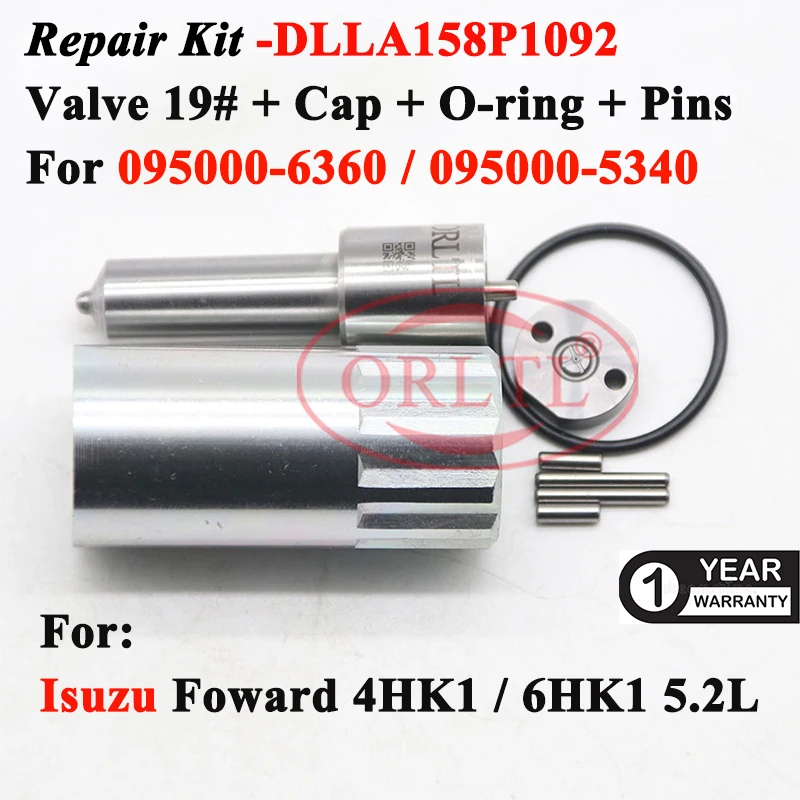 ORLTL Common Rail Injector Repair Kits DLLA158P1092 Valve 19# For Isuzu 4HK1/6HK1 095000-5340 095000-5341 8976024852 8976024853
ORLTL Common Rail Injector Repair Kits DLLA158P1092 Valve 19# For Isuzu 4HK1/6HK1 095000-5340 095000-5341 8976024852 8976024853