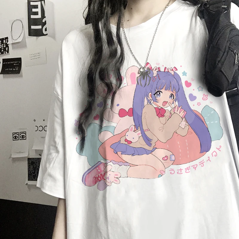 Ulzzang Cute Cartoon Sweet Girls Japanese Streetwear Harajuku Pink Kawaii Casual Tops Vintage Loose E-Girl Summer Women T-shirt
Ulzzang Cute Cartoon Sweet Girls Japanese Streetwear Harajuku Pink Kawaii Casual Tops Vintage Loose E-Girl Summer Women T-shirt