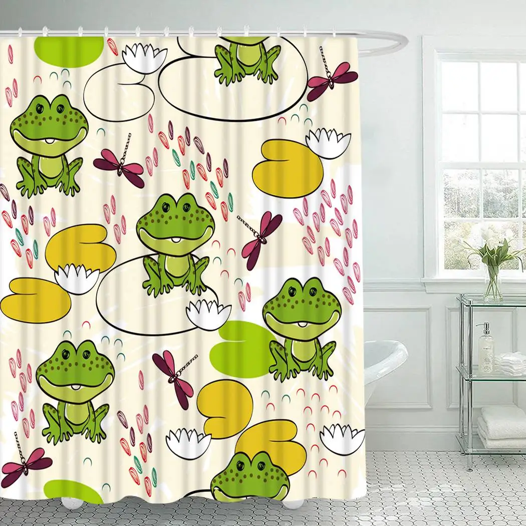 Animals Shower Curtain With Hooks for Bathroom Frogs and Lotus Waterproof Polyester Bath Shower Curtain Set Home Bathroom Decor
Animals Shower Curtain With Hooks for Bathroom Frogs and Lotus Waterproof Polyester Bath Shower Curtain Set Home Bathroom Decor