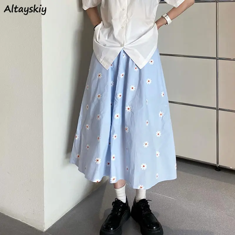 Skirts Women Mid-calf Floral Sweet Lovely Design High Waist Korean Style Spring New Holiday Leisure Fashion Mujer Students Ins
Skirts Women Mid-calf Floral Sweet Lovely Design High Waist Korean Style Spring New Holiday Leisure Fashion Mujer Students Ins