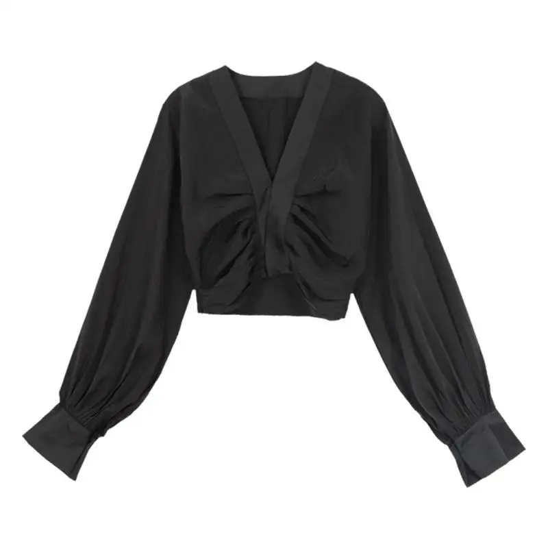 Shirts Women Plus Size Short V-Neck Long Sleeve Korean Trendy Daily Loose Sexy Leisure Vintage New Arrival Casual Blouses Womens 
Shirts Women Plus Size Short V-Neck Long Sleeve Korean Trendy Daily Loose Sexy Leisure Vintage New Arrival Casual Blouses Womens