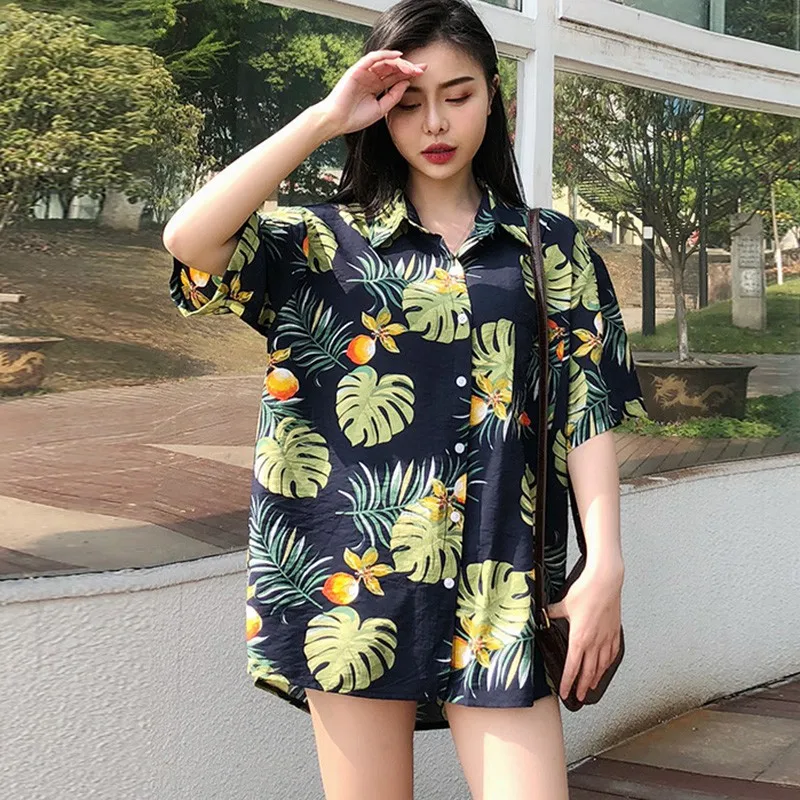 2019 Top Women Couple Casual Printed Turn-down Collar Hawaiian Style Short Sleeve Loose Button Up
2019 Top Women Couple Casual Printed Turn-down Collar Hawaiian Style Short Sleeve Loose Button Up