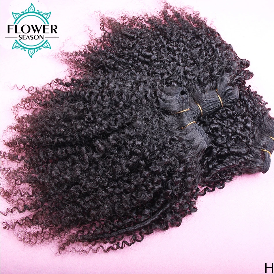 

Afro Kinky Curly Hair Weave 1-2-3-4 Bundles Deal Indian Remy Hair 100% Human Hair Extension 8-26 Inch Natural Color Flowerseason