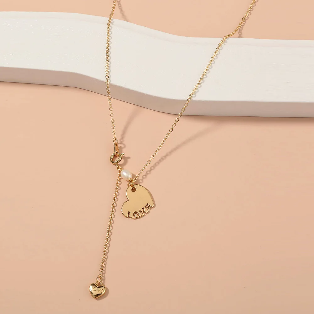 Heart Pendant Love Necklace for Women Tassel Pearl Gold Chain Necklace Jewelry Drop Shipping
Heart Pendant Love Necklace for Women Tassel Pearl Gold Chain Necklace Jewelry Drop Shipping