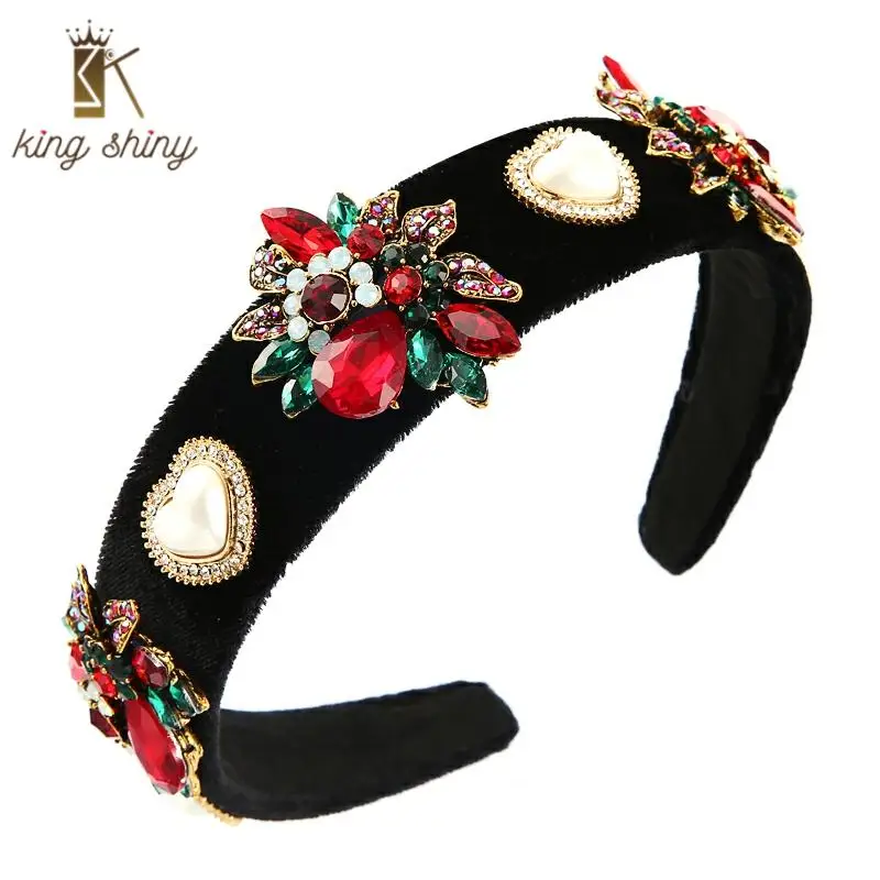 Elegant Multi Color Crystal Flower Headband for Woman Vintage Heart Shape Simulated Pearl Velvet Hairband Female Hair Accessory
Elegant Multi Color Crystal Flower Headband for Woman Vintage Heart Shape Simulated Pearl Velvet Hairband Female Hair Accessory