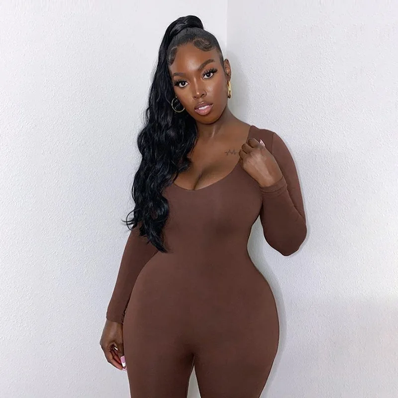 Casual Women Jumpsuit Stretchy Skinny Full Sleeve Solid Color Slim Fitness Long Rompers Womens Jumpsuit Overalls 2021 Spring
Casual Women Jumpsuit Stretchy Skinny Full Sleeve Solid Color Slim Fitness Long Rompers Womens Jumpsuit Overalls 2021 Spring