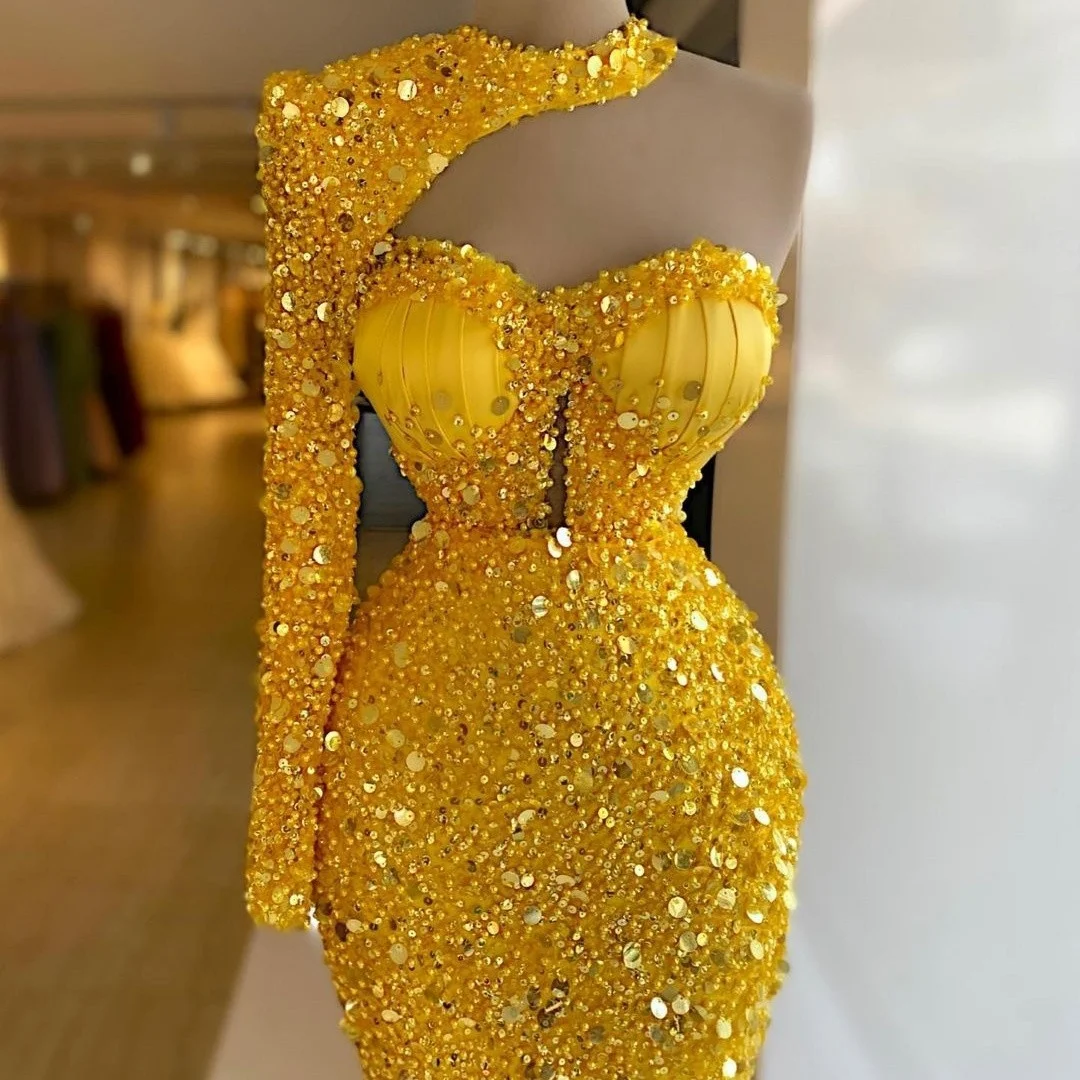 2022 Glamous Mermaid Evening Dresses for Women Elegant Sequin Prom Gowns with Sleeve Luxurious Custom Made vestido de novia
2022 Glamous Mermaid Evening Dresses for Women Elegant Sequin Prom Gowns with Sleeve Luxurious Custom Made vestido de novia