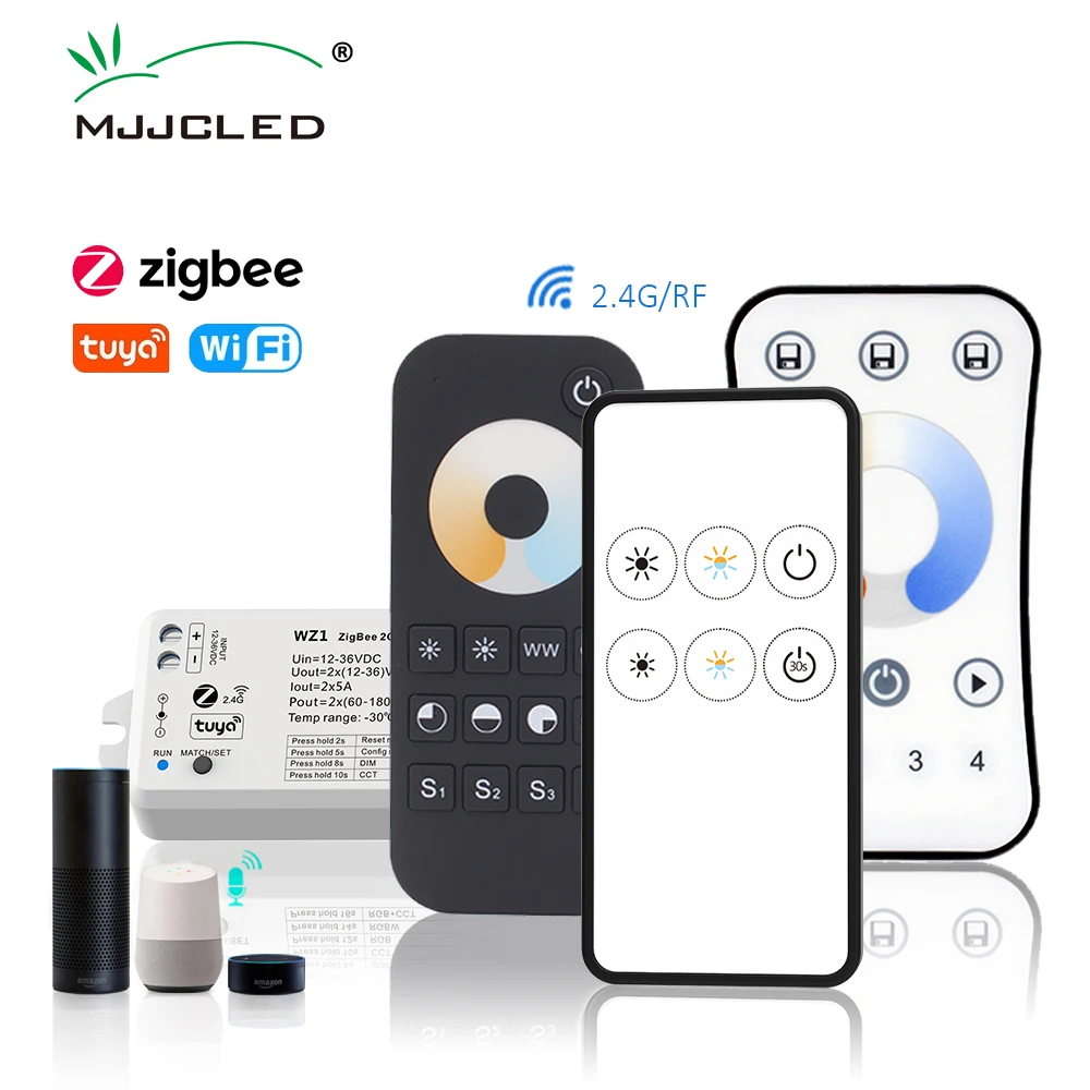 Zigbee Dimmer 12V DC 24V 36V 2CH 10A Dimer Tuya Smart Switch 2.4G RF WIFI Wireless Remote for CCT Single Color Strip Light WZ1
Zigbee Dimmer 12V DC 24V 36V 2CH 10A Dimer Tuya Smart Switch 2.4G RF WIFI Wireless Remote for CCT Single Color Strip Light WZ1