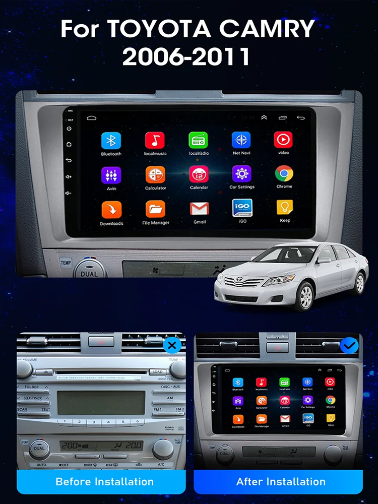 Автомобильный мультимедийный проигрыватель DSP, 2DIN, 4G, Wi-Fi, Android 10, DVD, радио, аудио, GPS-навигация для Toyota camry 2006-2011, carplay
Автомобильный мультимедийный проигрыватель DSP, 2DIN, 4G, Wi-Fi, Android 10, DVD, радио, аудио, GPS-навигация для Toyota camry 2006-2011, carplay