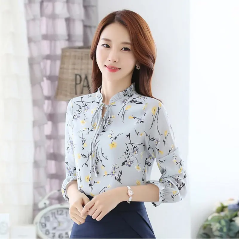 New Floral Shirts Hot Sales Fashion Women Blouses Slim Three Qurter Lantern Sleeve Bow Tied Casual Camisa S-3XL
New Floral Shirts Hot Sales Fashion Women Blouses Slim Three Qurter Lantern Sleeve Bow Tied Casual Camisa S-3XL