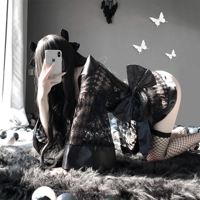 Erotic Dark Retro Witch Sexy Cosplay Uniform Dark Japanese Kimono Erotic Costumes for Women Robe Cardigan Role Play Lingerie Set
Erotic Dark Retro Witch Sexy Cosplay Uniform Dark Japanese Kimono Erotic Costumes for Women Robe Cardigan Role Play Lingerie Set