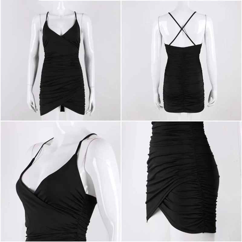 Deep V Neck Club Sexy Bodycon Dress Women Ruched Backless Cross Red Black Party Bandage Mini Summer Dress Vestidos
Deep V Neck Club Sexy Bodycon Dress Women Ruched Backless Cross Red Black Party Bandage Mini Summer Dress Vestidos