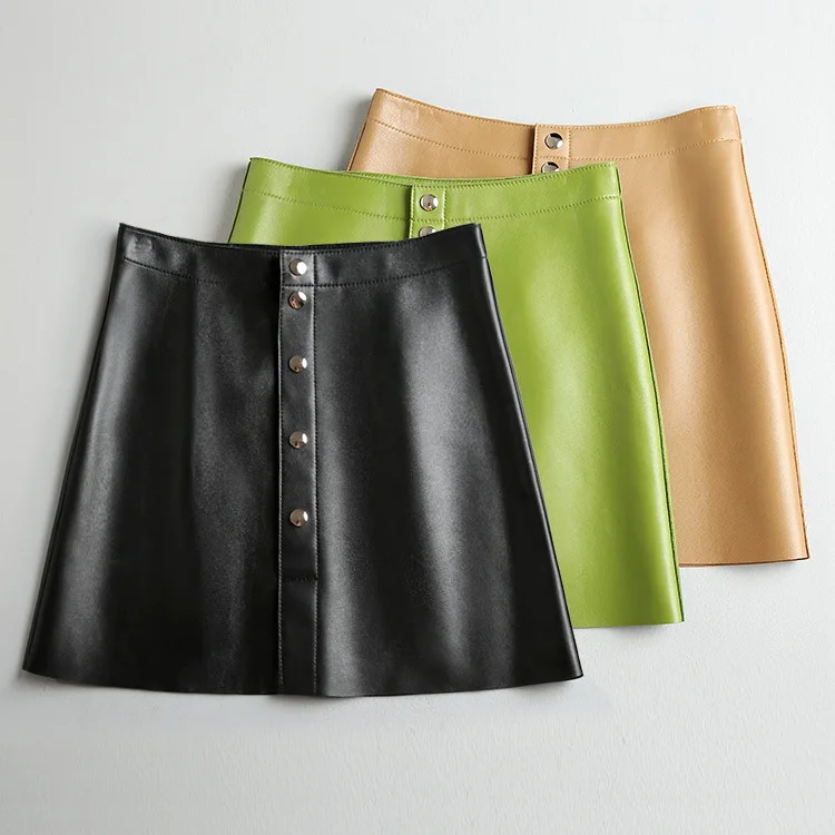 2021 Spring Autumn women's high-rise leather skirts high quality genuine leather A-line skirt B801
2021 Spring Autumn women's high-rise leather skirts high quality genuine leather A-line skirt B801