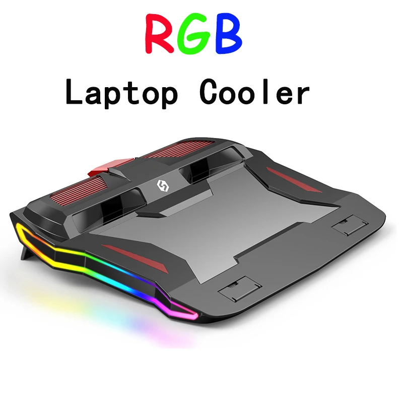 Кулер для игрового ноутбука 2 мощных вентилятора с турбонаддувом и RGB подсветкой